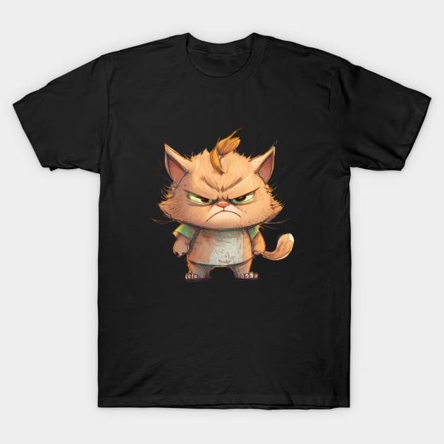 Cat Pet Cute Adorable Humorous Illustration T-Shirt by Cubebox